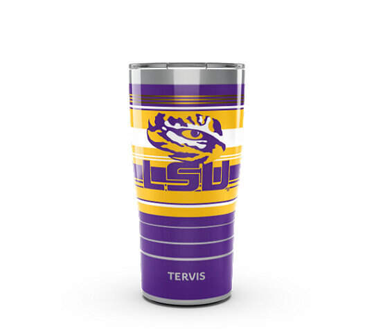 LSU Tigers - Fleur-de-Lis - Hype Stripes Stainless Steel Tumbler