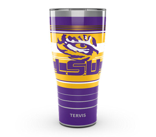 LSU Tigers - Fleur-de-Lis - Hype Stripes Stainless Steel Tumbler