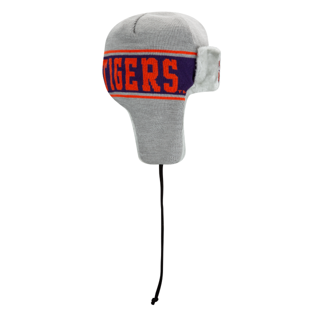 Clemson Tigers - Basic Trapper Gray Knit Hat, New Era