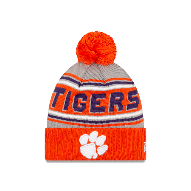 Clemson Tigers - Knit Cheer C3 Cleting Hat with Pom, New Era