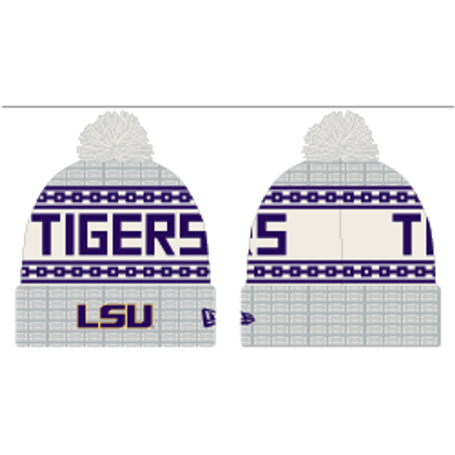 LSU Tigers - Female Knit Sport D3 Louting Hat with Pom, New Era