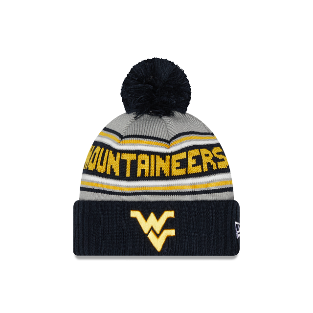 West Virginia Mountaineers - Male Knit Hat with Pom, New Era