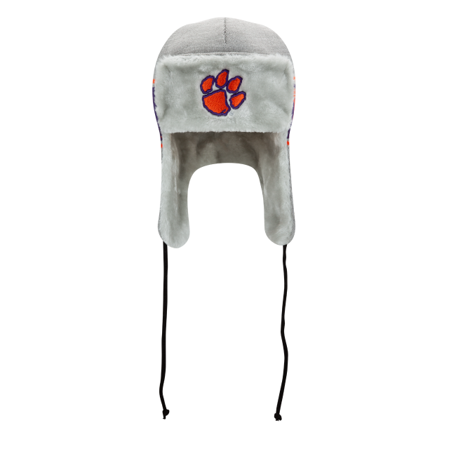 Clemson Tigers - Basic Trapper Gray Knit Hat, New Era