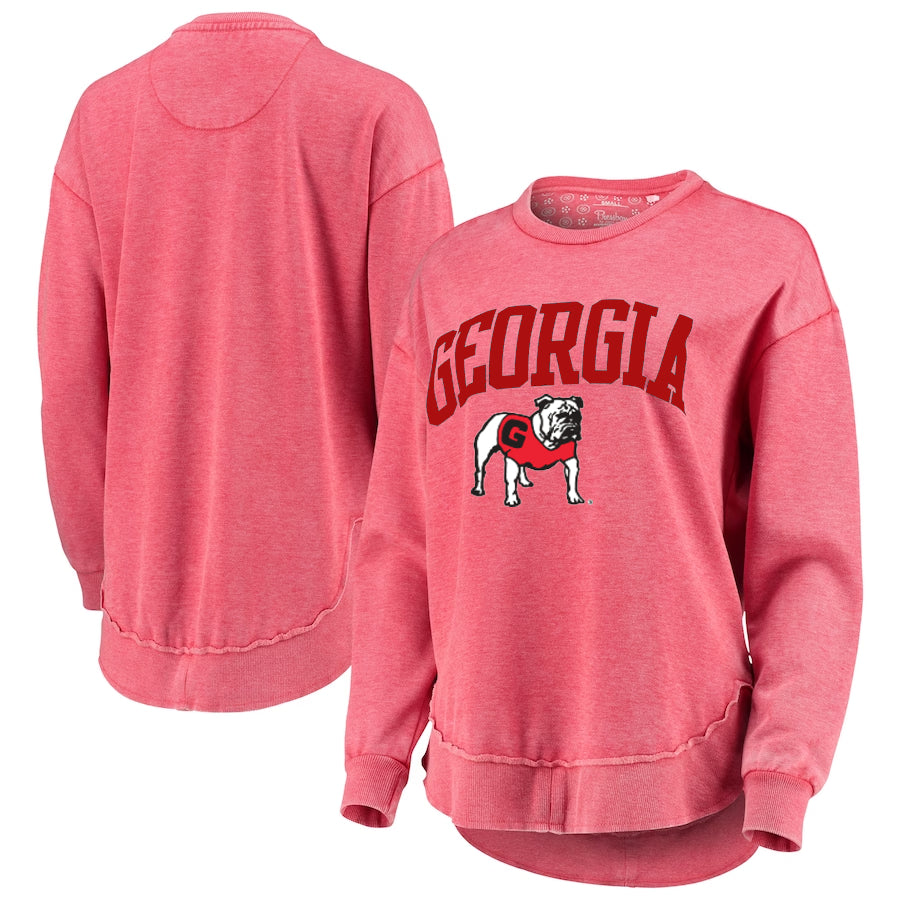 Georgia Bulldogs "New Zealand" -  Crew-Neck Rounded Bottom Vintage Fleece LongSleeve