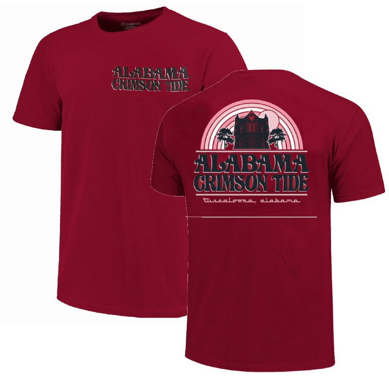 Alabama Crimson Tide - Rainbow Campus Building Cardinal T-Shirt