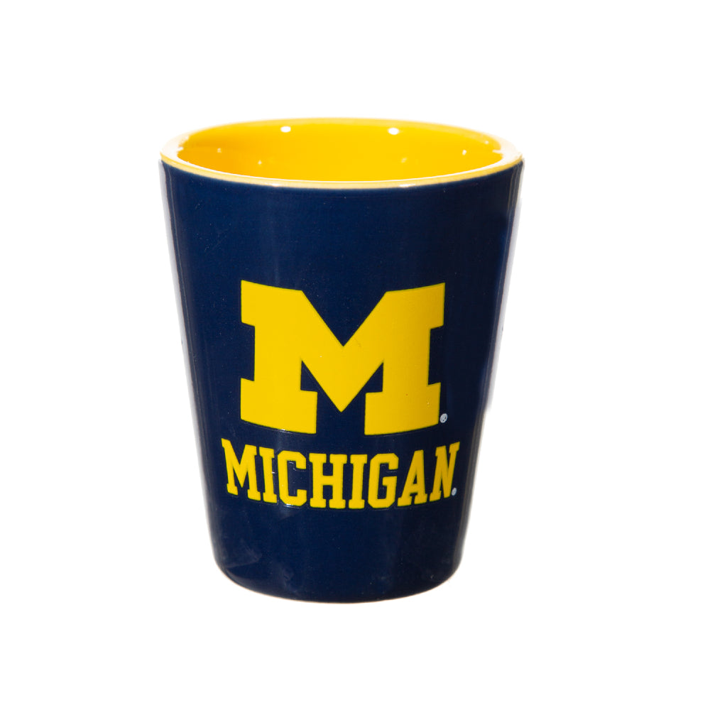 NCAA University Of Michigan - Glass and Ceramic Shot Glass Set