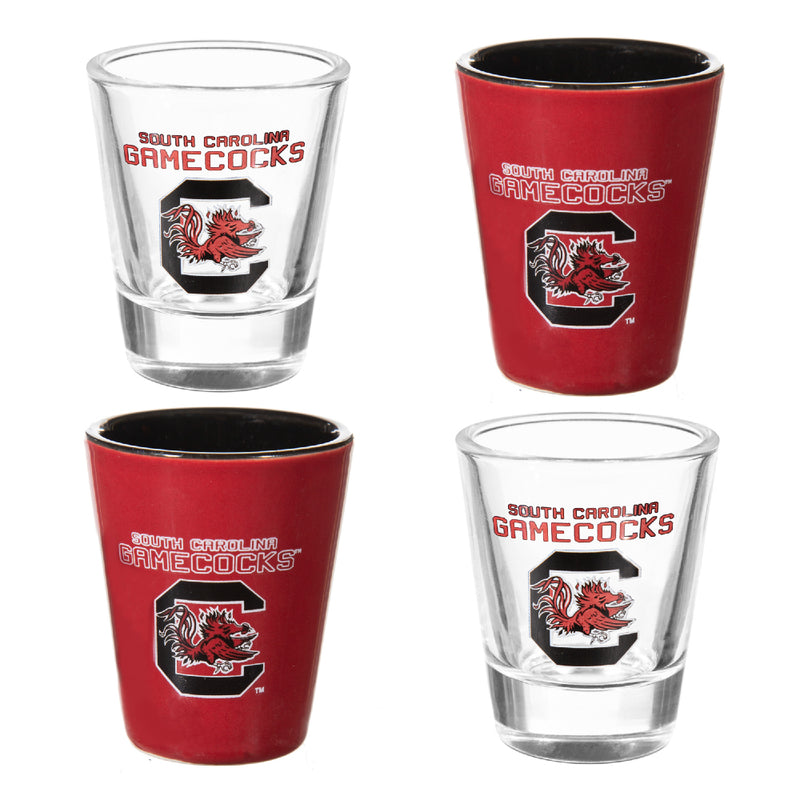NCAA University Of South Carolina - Glass and Ceramic Shot Glass Set