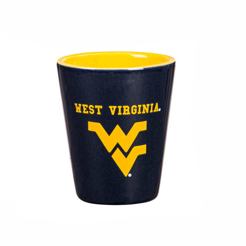 NCAA University Of West Virginia - Glass and Ceramic Shot Glass Set