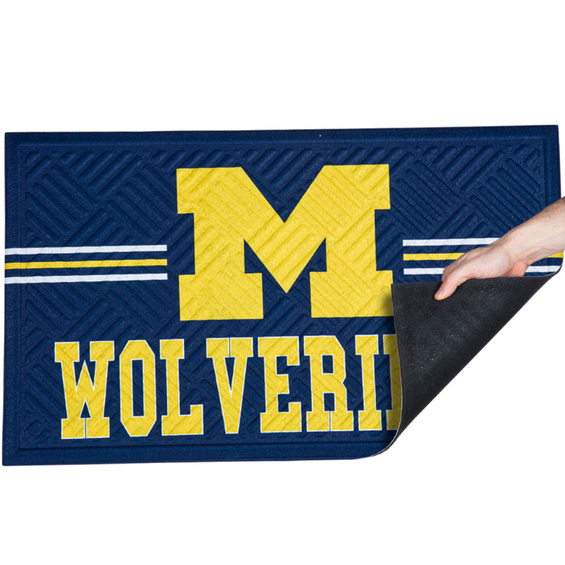 NCAA University Of Michigan - Cross Hatch Embossed Doormat