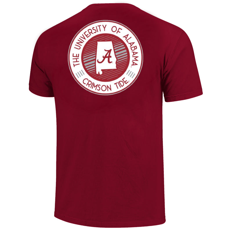 Alabama Crimson Tide - School Disc State Cardinal T-Shirt