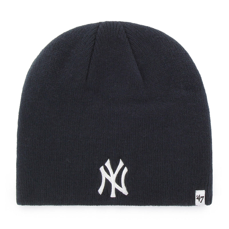 New York Yankees Black Uncuffed Knit Beanie