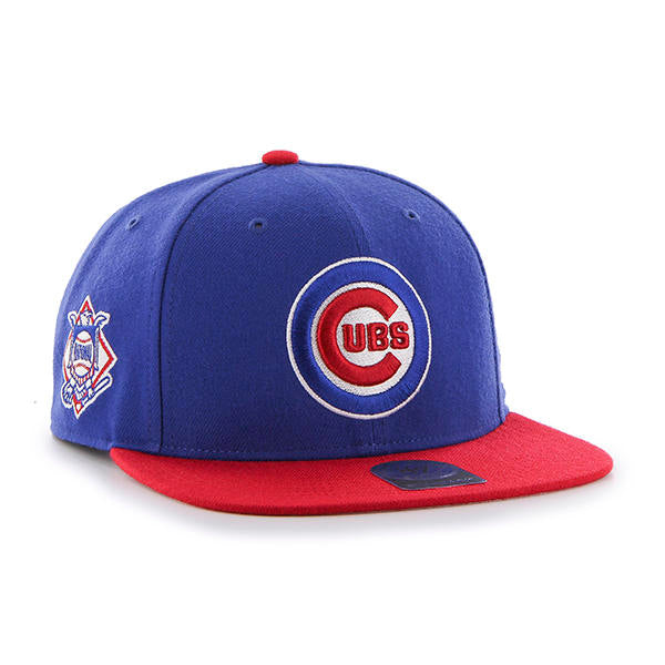 Chicago Cubs - Two-Tone Royal Blue Sure Shot Captain Wool Hat, 47 Brand