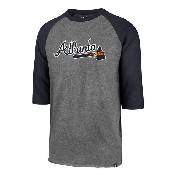 Atlanta Braves  47 Brand Gray  Club Raglan T-Shirt