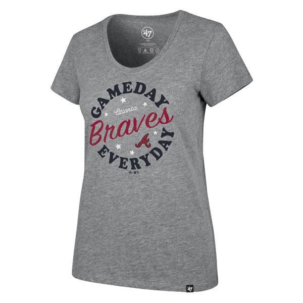 Atlanta Braves Women’s 47 Brand Gray Gameday Scoop T-Shirt