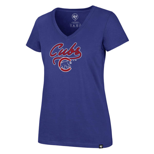 Chicago Cubs Script MVP Ultra Rival V Women's Royal T-Shirt