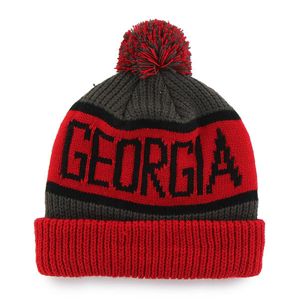 Georgia Bulldogs '47 Calgary Cuffed Knit Hat with Pom - Red/Black
