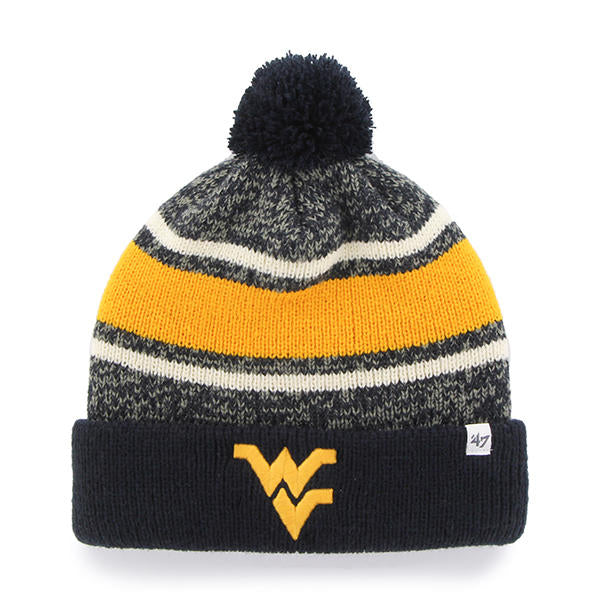 West Virginia Mountaineers - Fairfax Cuff Knit Navy Hat, 47 Brand