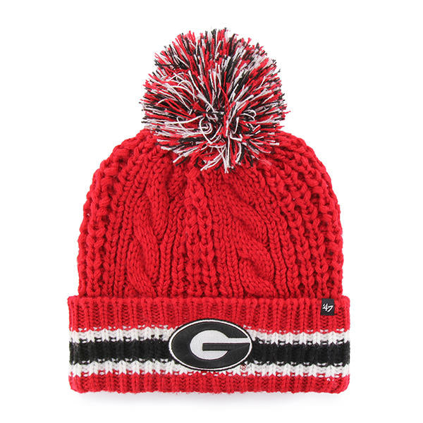 Georgia Bulldogs Womens Sorority Cuff Knit Hat with Pom Sorority Cuff Knit Hat