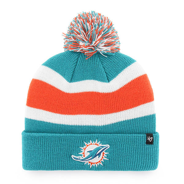 Miami Dolphins - Breakaway Cuffed Knit Beanie, 47 Brand