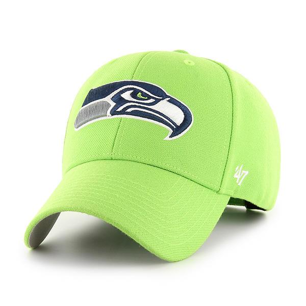 Seattle Seahawks NFL MVP Basic Lime Green Hat Cap Adult Men's Adjustable