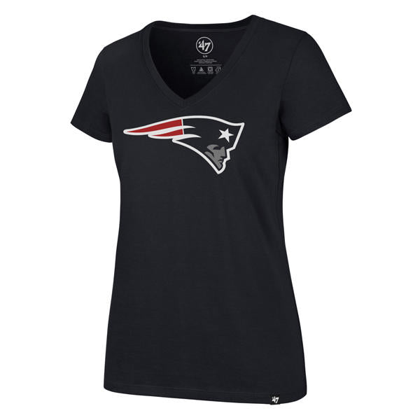 '47 Women's New England Patriots Rival Navy V-Neck T-Shirt