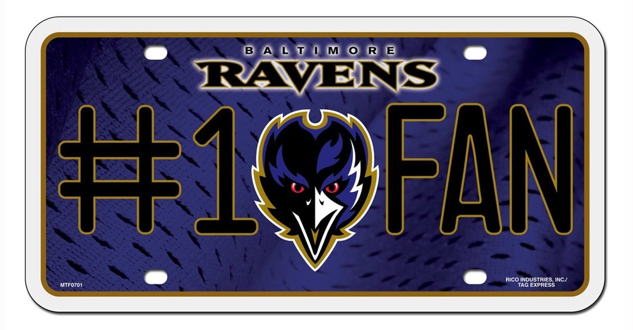 Baltimore Ravens - #1 FAN Metal License Plate Tag