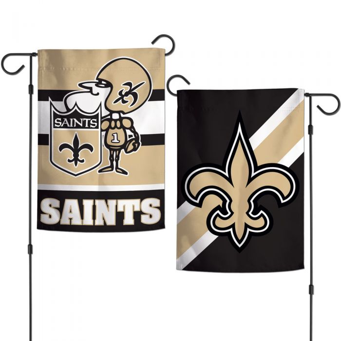 New Orleans Saint - Classic Logo Sir Saint Double-Sided Garden Flag