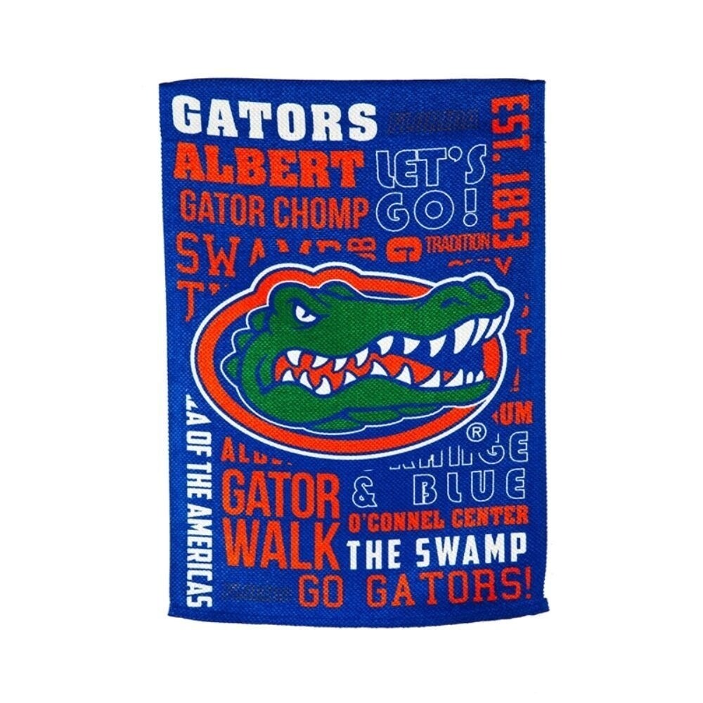 Florida Gators - Fan Rules Embossed Suede 12.5" x 18" Garden Flag