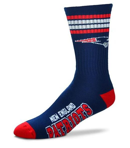 New England Patriots - 4 Stripe Deuce Crew Socks