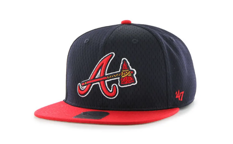 Atlanta Braves Adult Adjustable Snapback Flat Bill Blue and Red