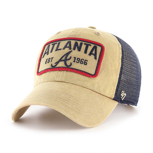Atlanta Braves - Gaudet Khaki Clean Up Mesh Hat, 47 Brand