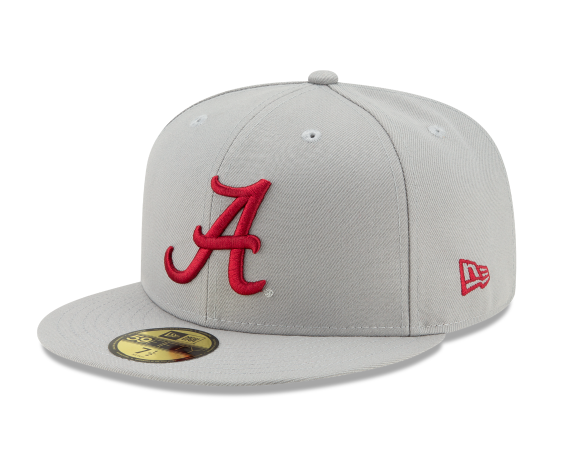 Alabama Crimson Tide - 59Fifty Snapback Grey Hat, New Era