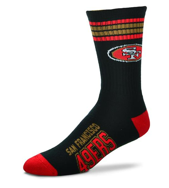 San Francisco 49ers - 4 Stripe Deuce Crew Socks