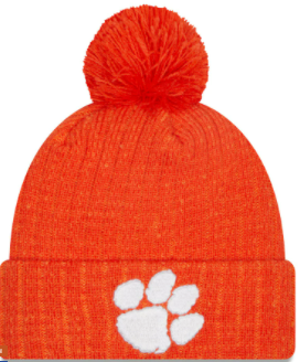 Clemson Tigers - One Size Cozy Cable Knit Beanie with Pom, New Era