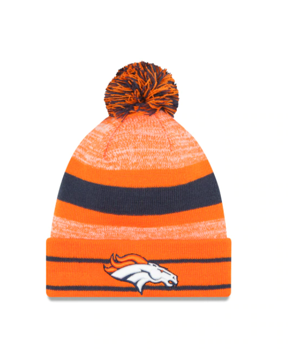 Denver Broncos - One Size Cuff Knit Beanie with Pom, New Era