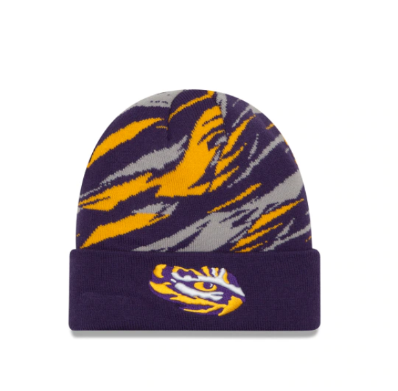 LSU Tigers - One Size Print Knit Beanie, New Era