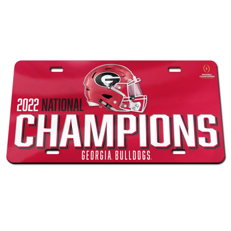 Georgia Bulldogs - National Champion 6" x 12" Acrylic License Plate Trophy