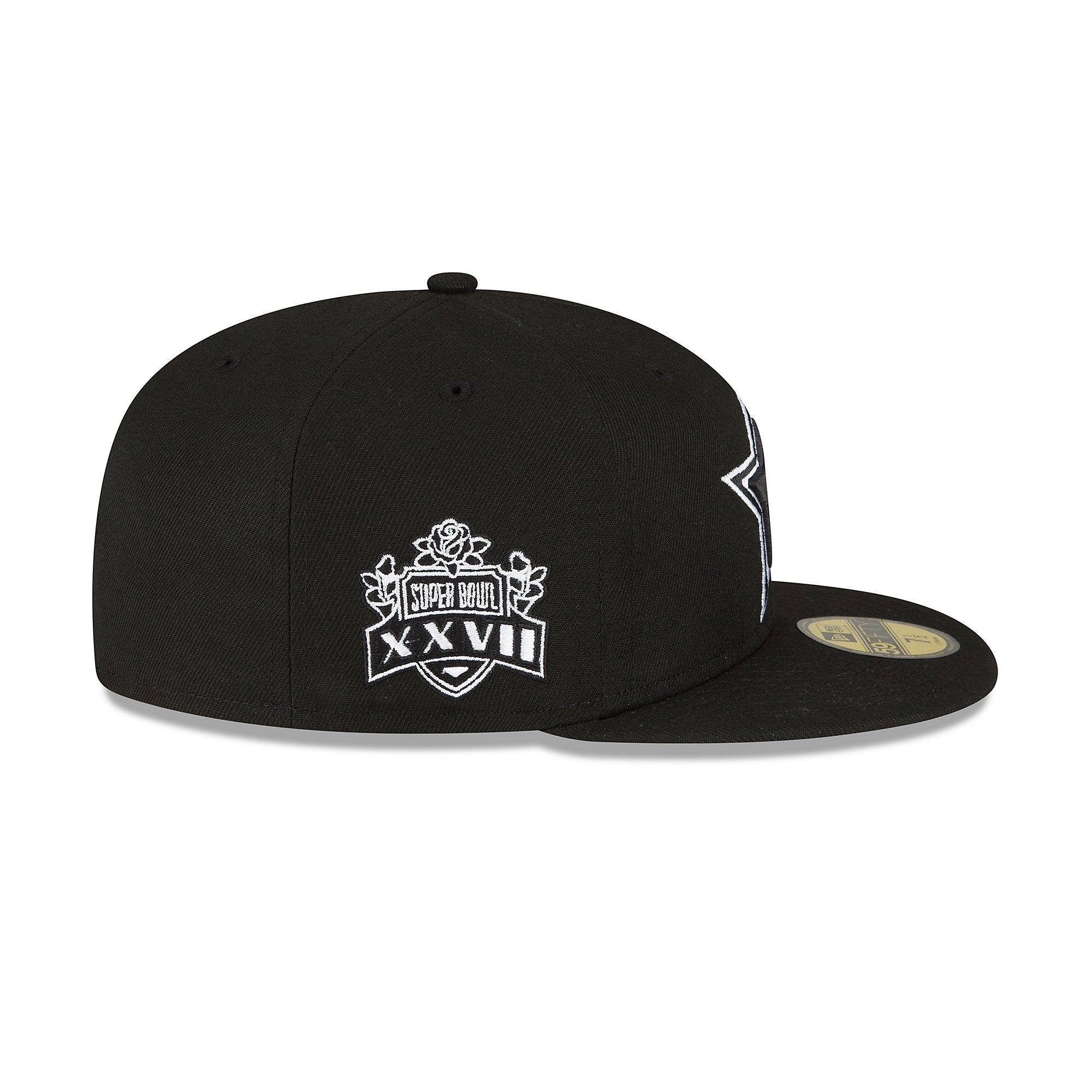 Dallas Cowboys - Mens Side Patch 59Fifty Black Hat