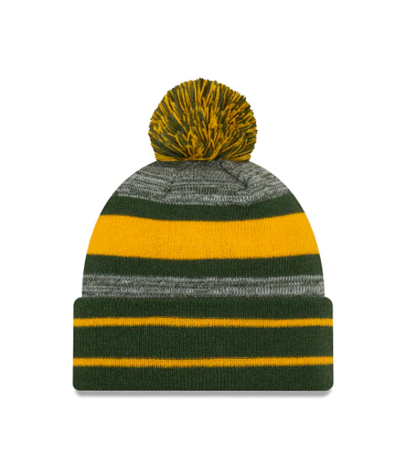 Green Bay Packers - One Size Cuff Knit Beanie with Pom, New Era