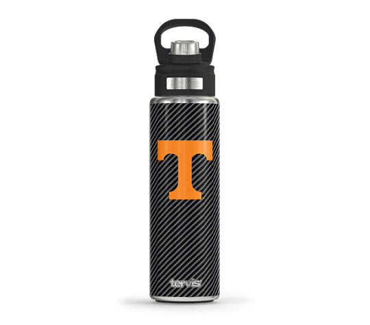 Tennessee Volunteers - Carbon Fiber Stainless Steel Wide Mouth Bottle with Deluxe Spout Lid