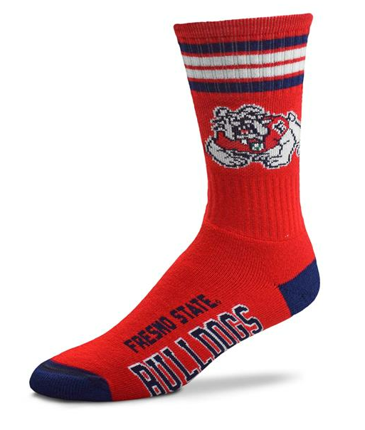 Fresno State Bulldogs - 4 Stripe Deuce Crew Socks