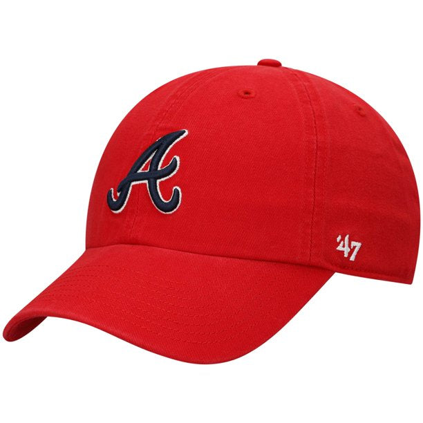 Atlanta Braves - Team Clean Up Red Adjustable Hat - OSF, 47 Brand