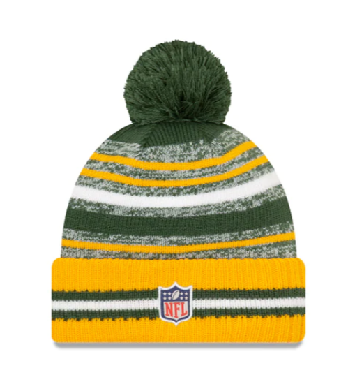 Green Bay Packers - One Size Sport Knit Beanie with Pom, New Era