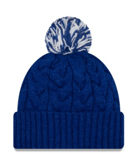 New York Giants - One Size Cable Knit Beanie with Pom, New Era