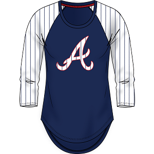 Atlanta Braves - Icon Pinstripe Women's 3/4 Sleeve