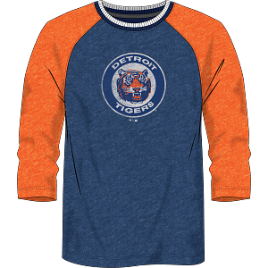Detroit Tigers - 1961-63 True Classics Yarn Dye Triblend 3/4 Sleeve Shirt