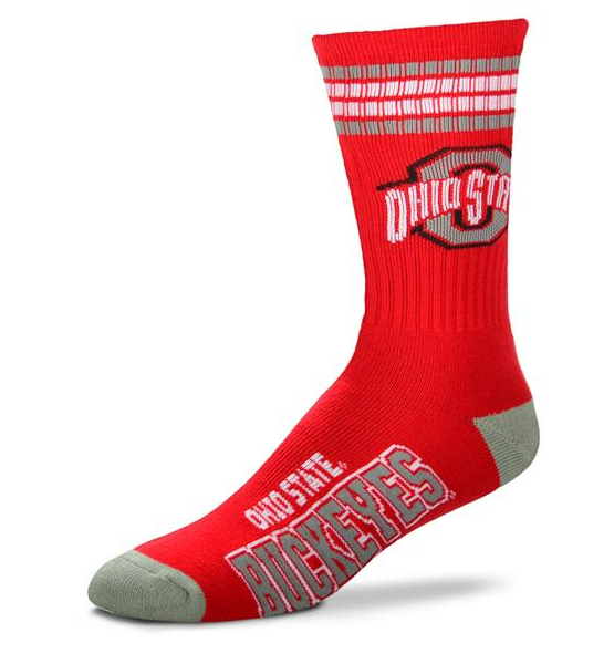 Ohio State Buckeyes - 4 Stripe Deuce Crew Socks