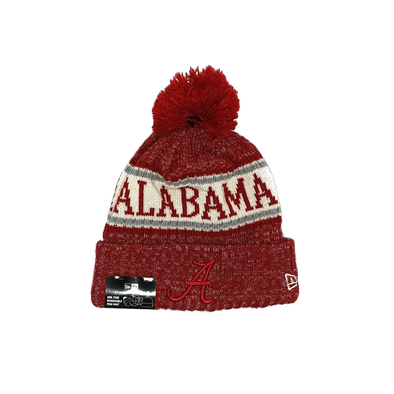 Alabama Crimson Tide Team Logo Knit Hat with Pom