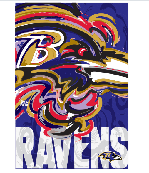 Baltimore Ravens - Suede GDN Logo Outdoor Garden Flag