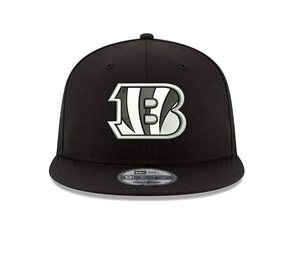 Cincinnati Bengals - NFL Basic Black & White 9Fifty Snapback Black Hat , New Era
